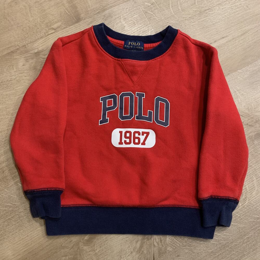 Polo Ralph Lauren 1967 Spell Out Sweatshirt Kids Boys Toddler 3 3T Crewneck Red